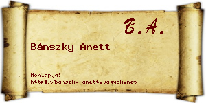 Bánszky Anett névjegykártya